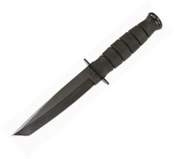 Short Black Tanto w- Leather Sheath