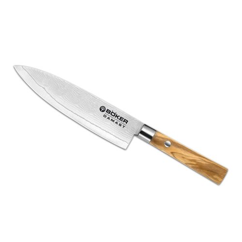 Damascus Olive Utility Kitchen Knife