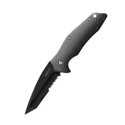 Kuro Tanto Black Serrated Folder Clampac