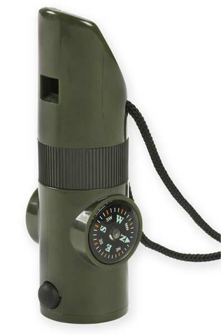 NDUR- 7-in-1 Survival Whistle Olive