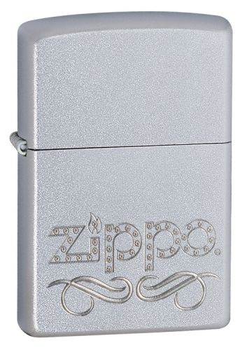 Zippo Scroll Satin Chrome Zippo Lighter