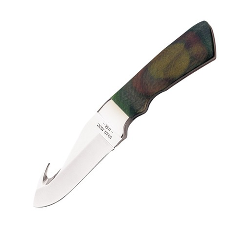 8" Camowood Guthook w lthr shth