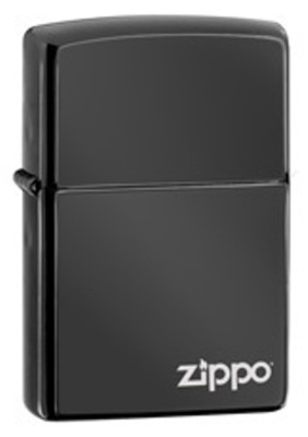 Ebony Zippo w- Lasered Zippo Logo