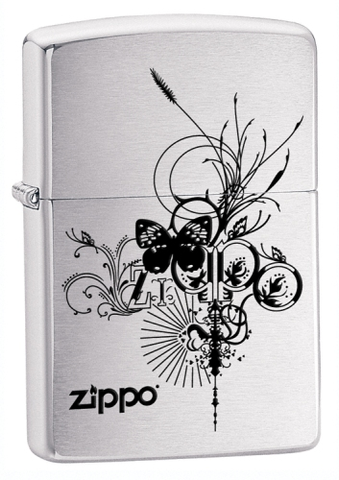 Butterfly Brushed Chrome Zippo