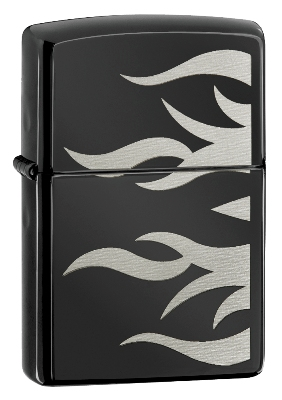 Flames Ebony Zippo