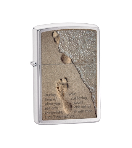 Footprint in Sand Zippo Lighter