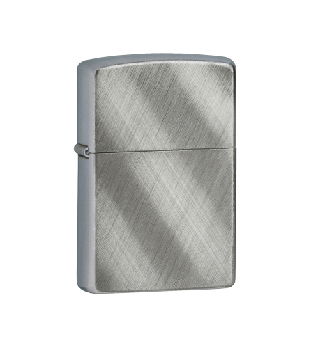 Diagonal Weave Chrome Zippo Lighter