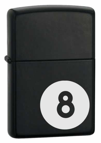 8-Ball, Black Matte Zippo