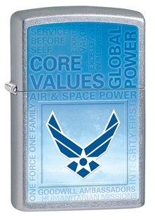 USAF Street Chrome Zippo Lighter