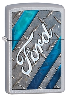 Ford Satin Chrome Zippo Lighter