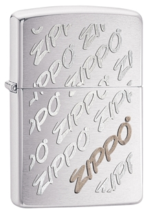 Zippo Script Brushed Chrome Lighter