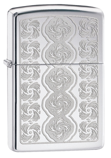 Swirled Circles High Polish Chrome Zippo