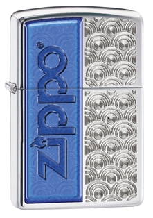 Blue Zippo Logo-Design HP Chrome Zippo