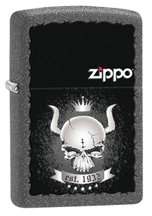 Iron Stone Skull Crown Zippo Lighter