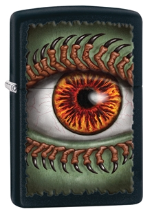 Monster Eye Black Matte Zippo Lighter