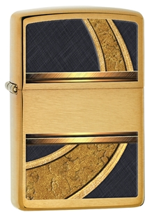 Gold and Black Brushed Brass Zippo