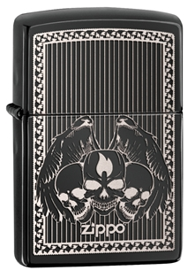 Skulls Ebony Zippo Lighter