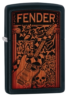 Fender Guitar Black Matte Zippo Lighter