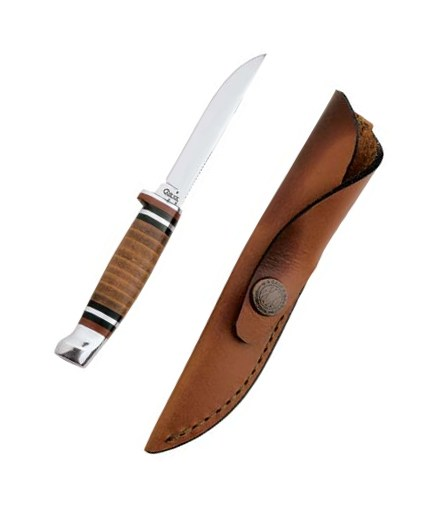 Hunter 3 1-8 Clip Blade w Leather Handle