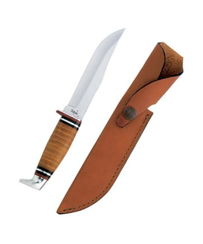 Hunter 5" Clip Blade w- Leather Handle