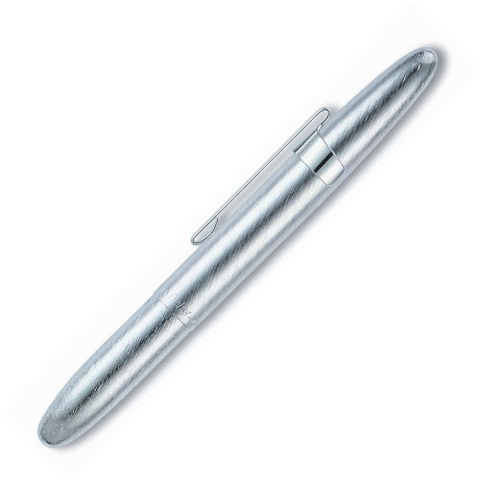 Brushed Chrome Bullet Space Pen w- Clip