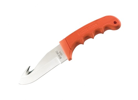 8-3-8" Orange Guthook w- Leather Sheath