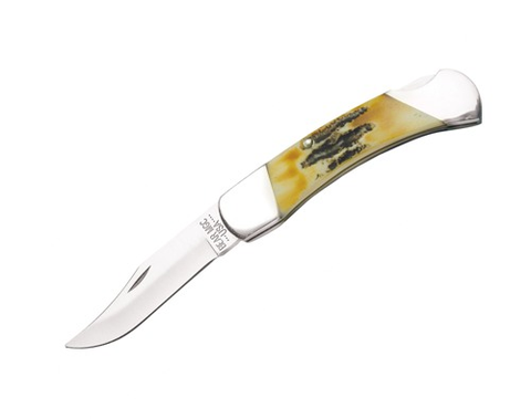 Genuine India Stag Bone Midsize Lockback