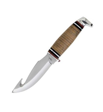 Hunter Sabre Gut Hook w- Leather Handle