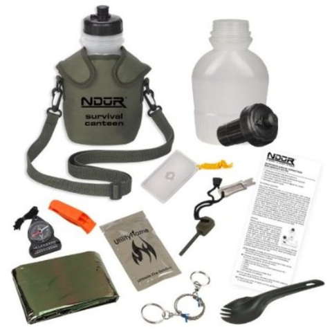 NDUR 46 oz. Survival Canteen Kit, Olive