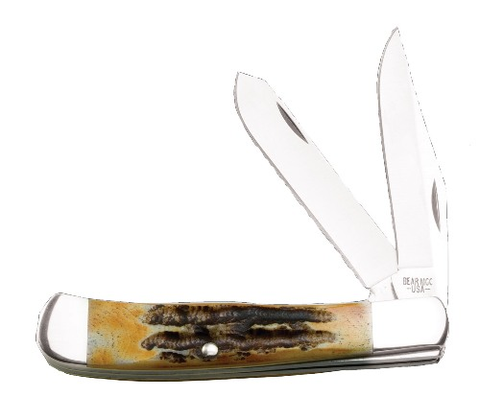 4-1-8" India Stag Bone 2 Blade Trapper