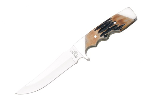 India Stag Fingergroove Skinner w-Sheath