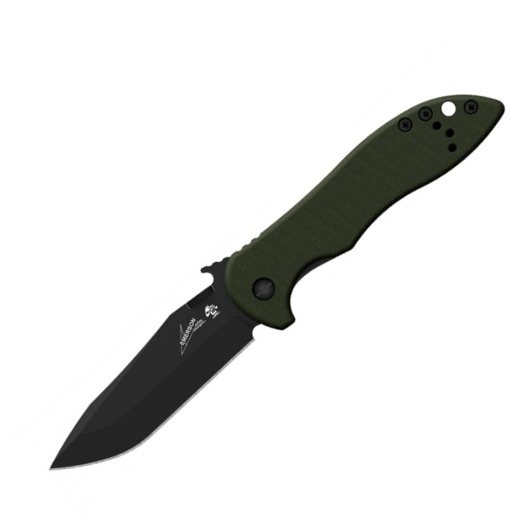 Emerson CQC-5K Blk Pln Blade, Green Hndl