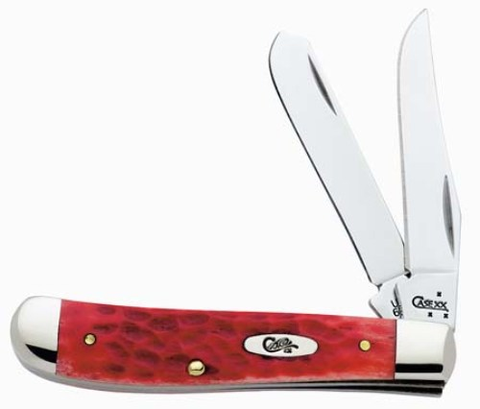 Mini Trapper Red CV Bone Pocket Knife