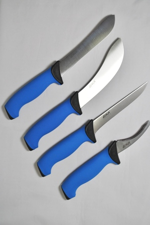 Butcher Set Blue Handles w- Carry Case