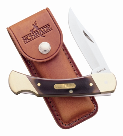 Cave Bear 5" Closed with Leather Sheath