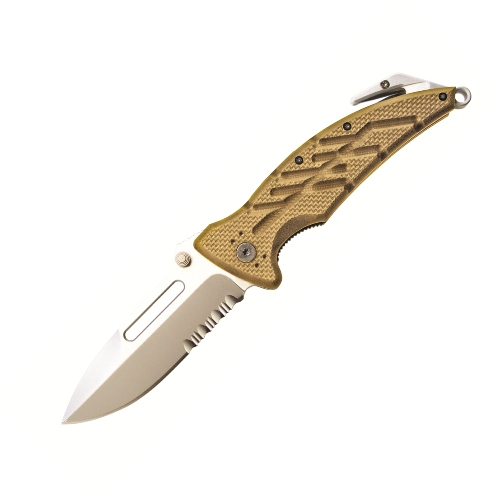 XR-1 Desert Tan Rescue Folder Serrated