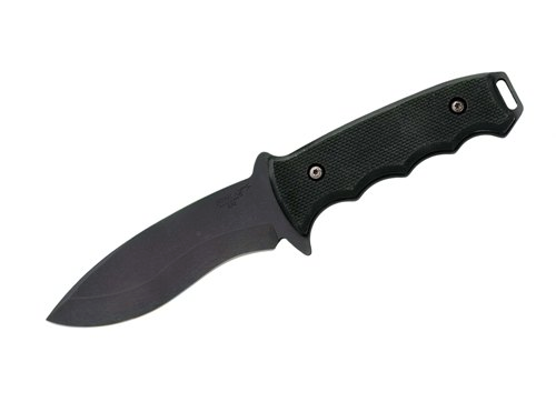 9 3-4" Textured Blk G-10 Drop Point Blk