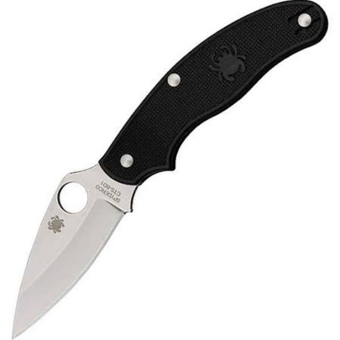 UK Penknife Black FRN Leaf PlainEdge