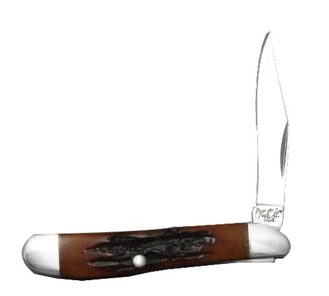 2 7-8" Red Stag Bone Single Blade Peanut