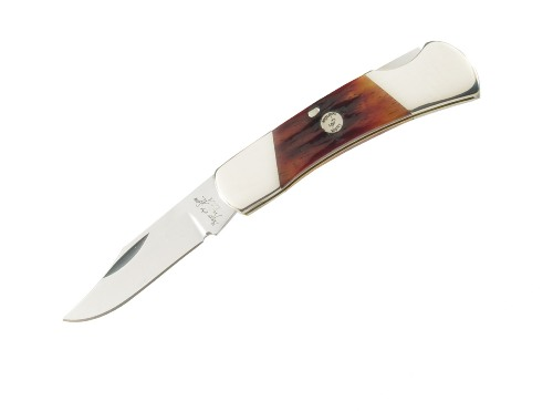 3" Red Stag Bone Lockback