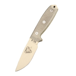 Plain Tan Blade w- Green Micarta