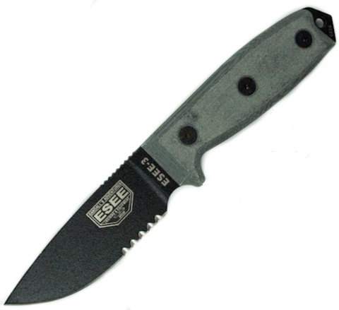 ESEE-3 Serr Edge w- Brn Sheath