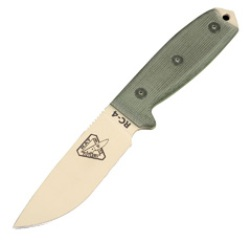 Plain Tan Blade w- Green Micarta