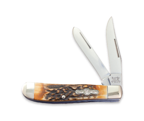 2 Blade Genuine Stag Horn Trapper