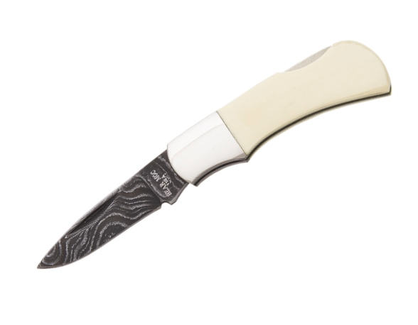 2 1-2'' Mastodon Ivory Damascus w-Clip