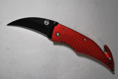 Firefighter Rescue Knife Red Handle