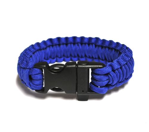 Survival Bracelet w-Whistle - Blue