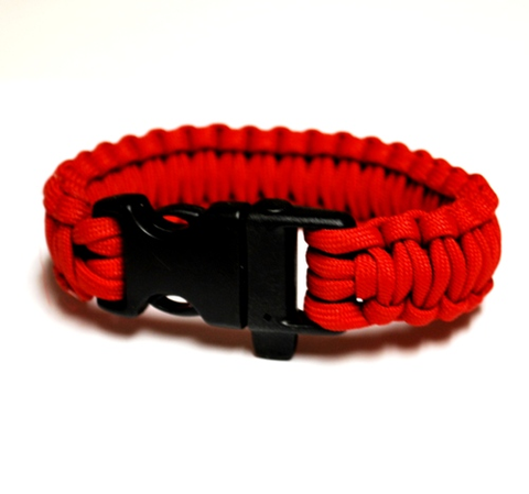 Survival Bracelet w-Whistle - Red