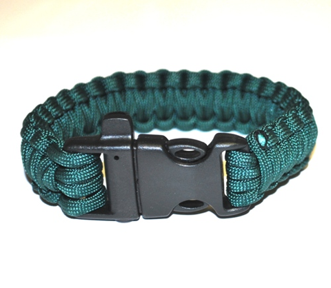 Survival Bracelet w-Whistle - Blue-Green