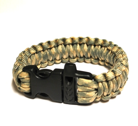 Survival Bracelet w-Whistle - Light Grn